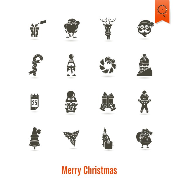 圣诞节和冬季图标收藏图片下载