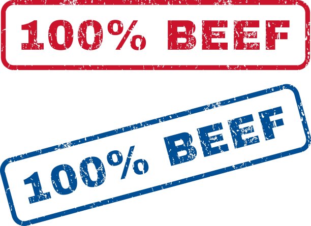 100%牛肉橡皮图章图片下载