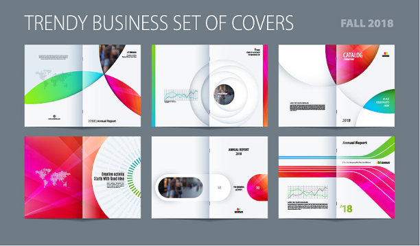 设计一套抽象的双页小册子图片下载