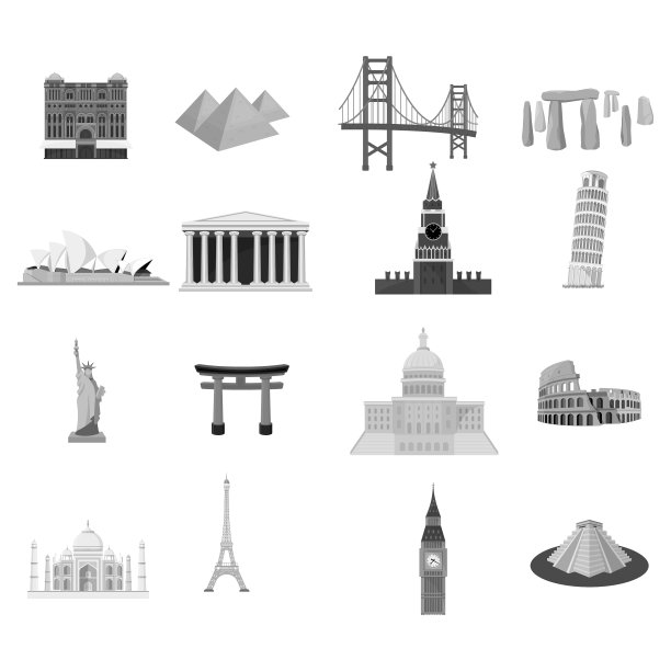 国家设置图标在单色风格大图片下载