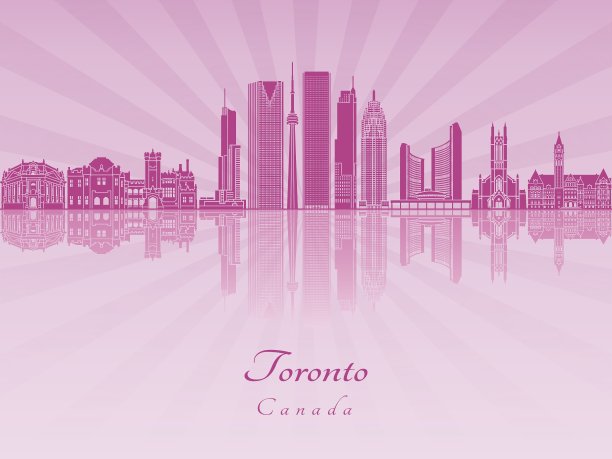 多伦多V2的天际线紫色光芒兰花图片下载
