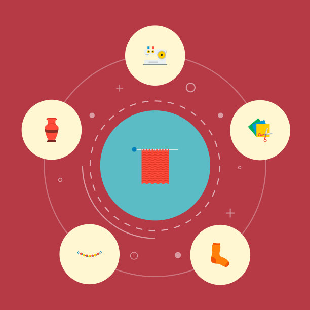 一套手工图标与平面风格的符号图片下载