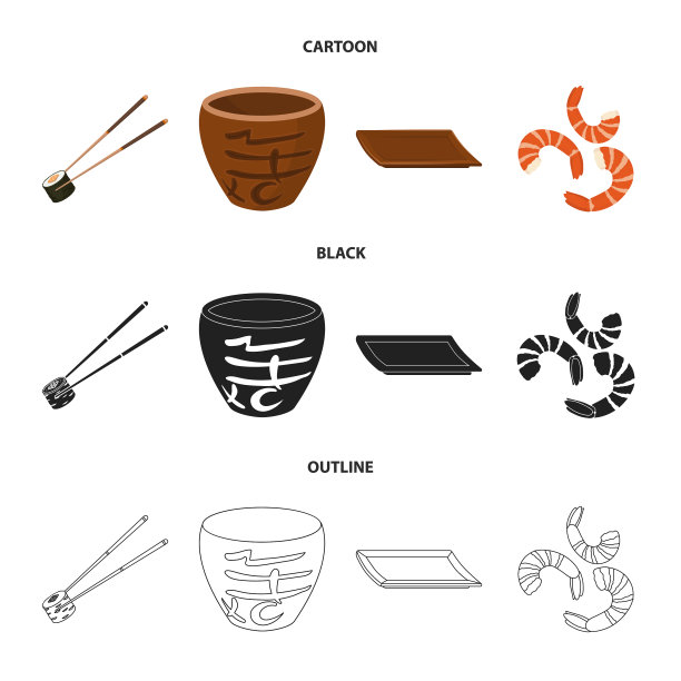 虾条底碗寿司套图片下载