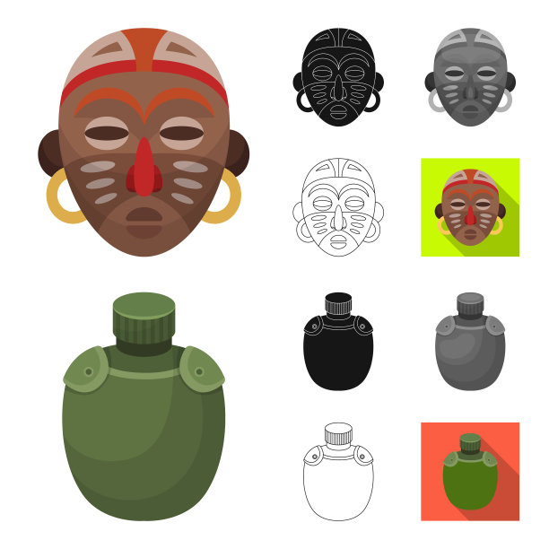 非洲狩猎cartoonblackflatmonochrome图片下载