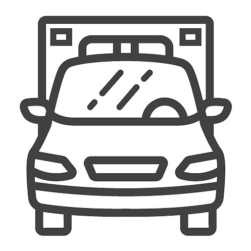 救护车线条图标运输车辆图片下载