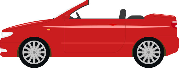一辆卡通的红色小车图片下载