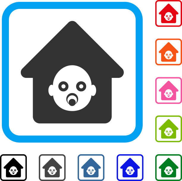 育婴房镶框图标图片下载