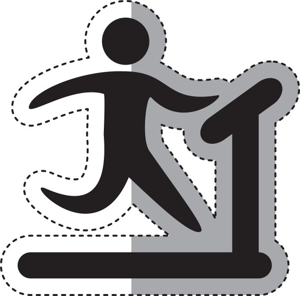 跑步运动员剪影图标图片下载