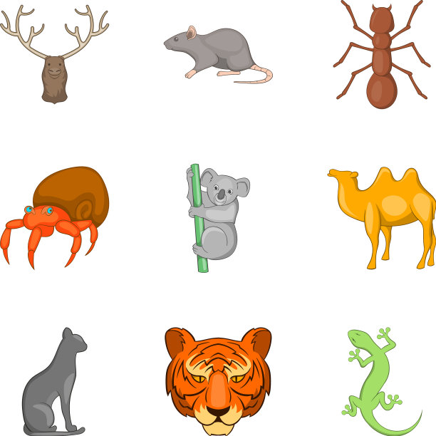 老虎图标设置卡通风格图片下载