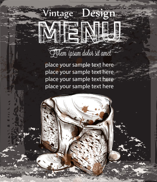 菜单卡模板芝士蛋糕新鲜糖果图片下载