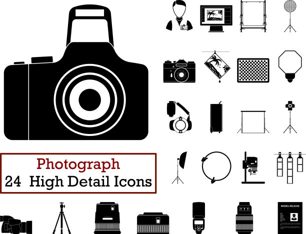 一套24张照片图标图片下载