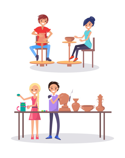 快乐的艺术学校学生在班级插图图片下载