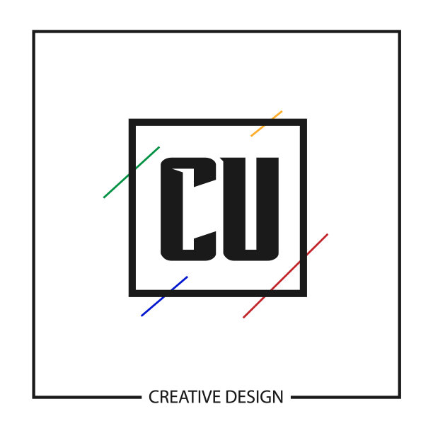 首字母CU logo模板设计图片下载