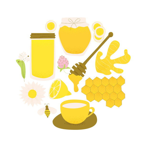 蜂蜜和姜的设计理念图片下载