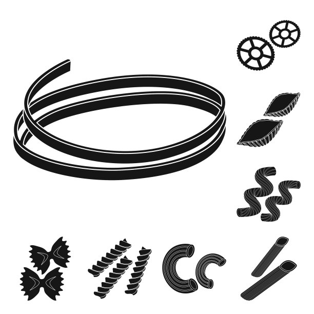 意大利面黑色图标的类型集合为图片下载