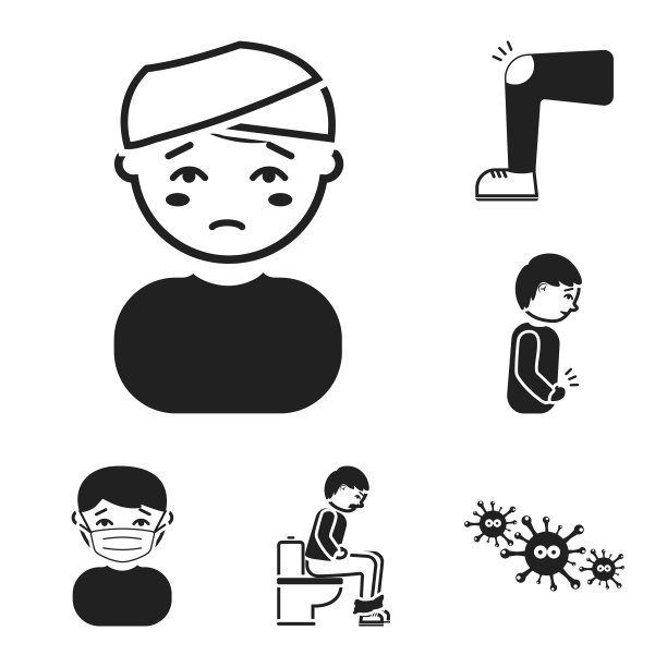 病人黑色图标集合为图片下载