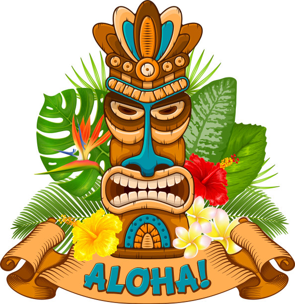 木制提基面具和酒吧招牌图片下载