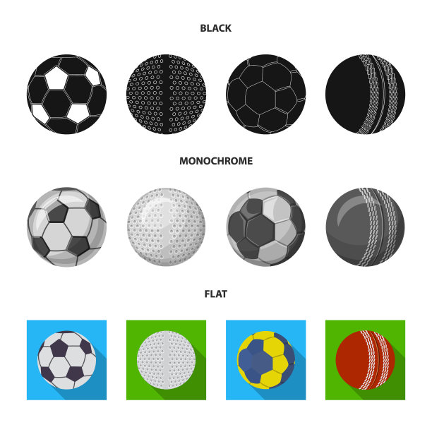 孤立的运动对象和球标志的集合图片下载