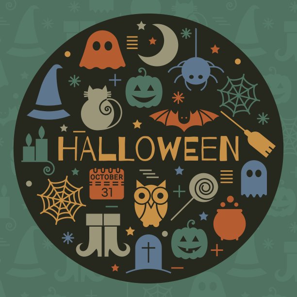 万圣节的图标设置成圆形图片下载