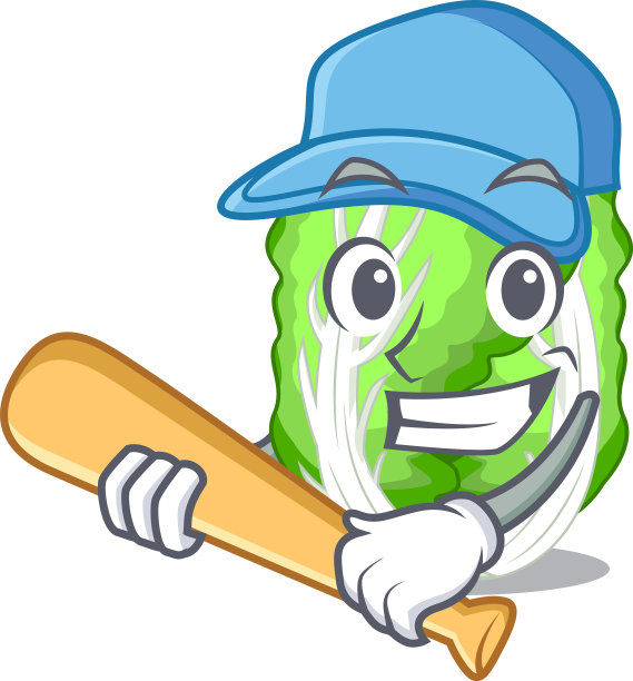 打棒球时，篮子里放着大白菜图片下载