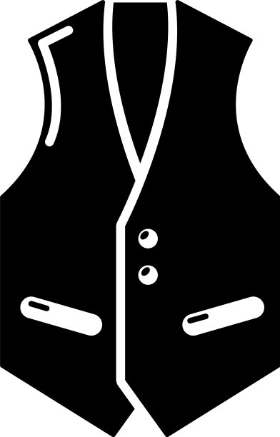 马甲图标简单的黑色风格图片下载