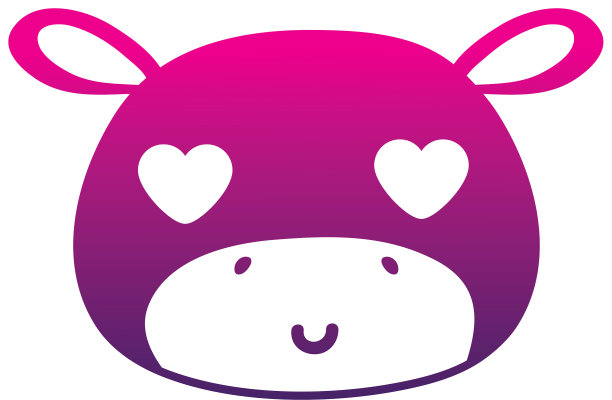 彩色剪影珐琅河马头野生图片下载