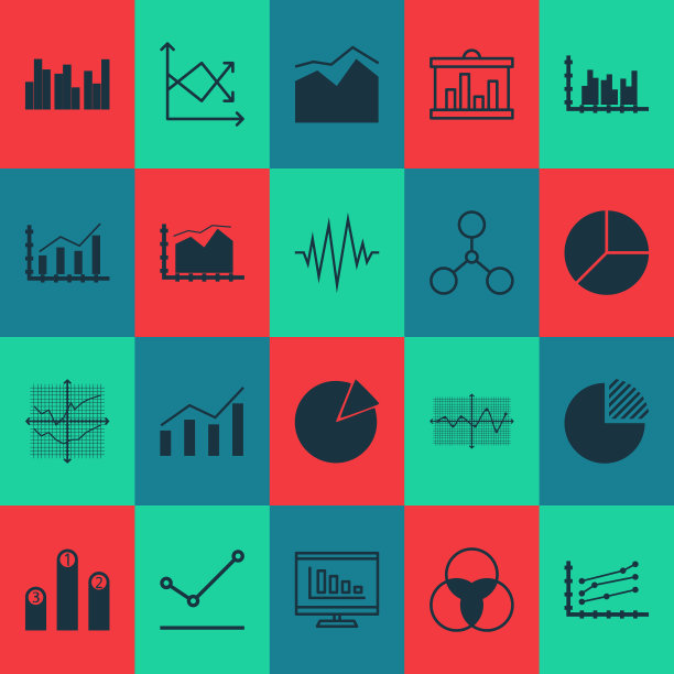 一组图表图表和统计图标图片下载