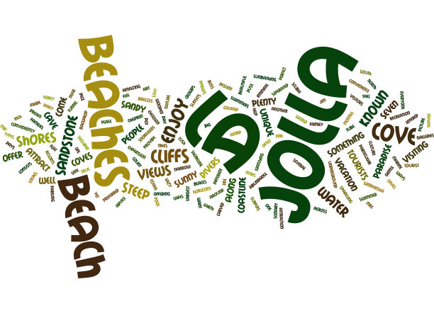 拉霍亚海滩文本背景词云图片下载