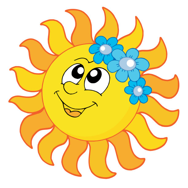 带着鲜花微笑的太阳图片下载