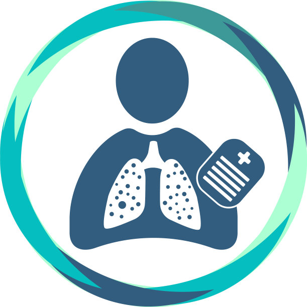 人类剪影图标与生病的肺剪贴板图片下载