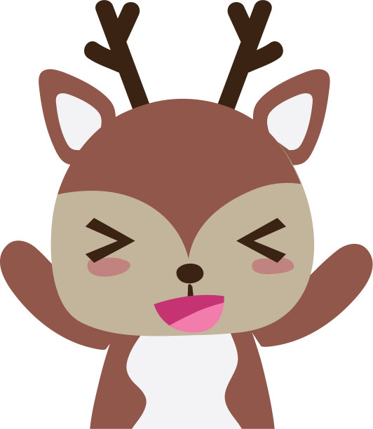 五颜六色、可爱、欢快的鹿类野生动物图片下载