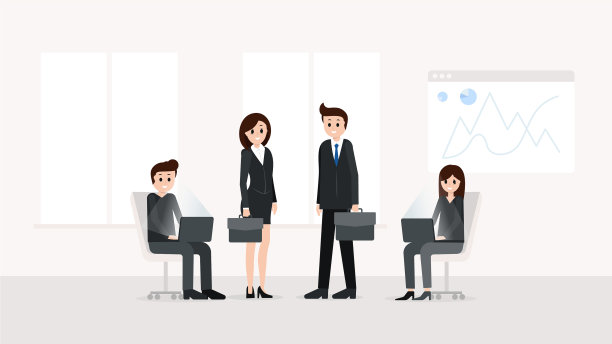 在办公室工作的商务人士图片下载