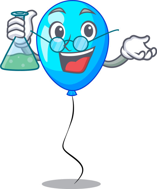 蓝色气球人物在绳子上图片下载