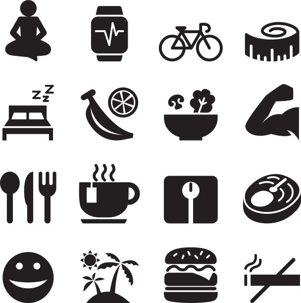 健康的图标集图片下载