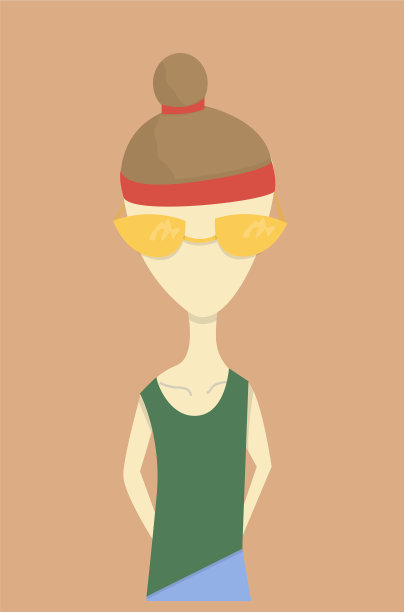 女孩戴眼镜风格化图片下载