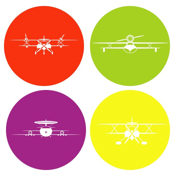 单色图标设置与飞机图片下载