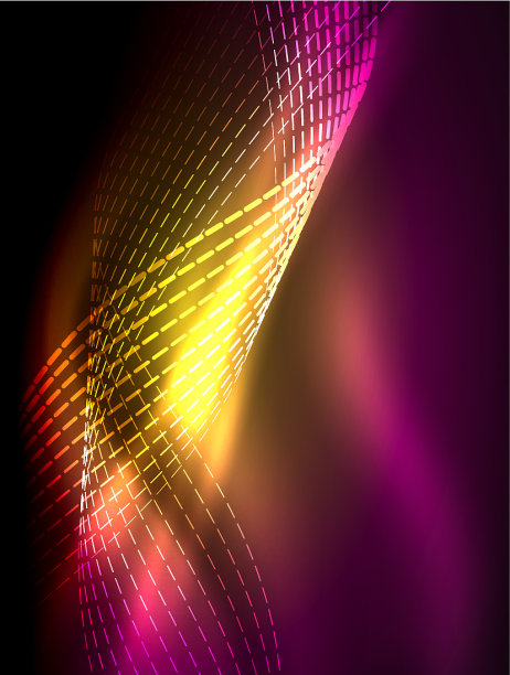 霓虹飘逸，条纹平滑，波浪带图片下载