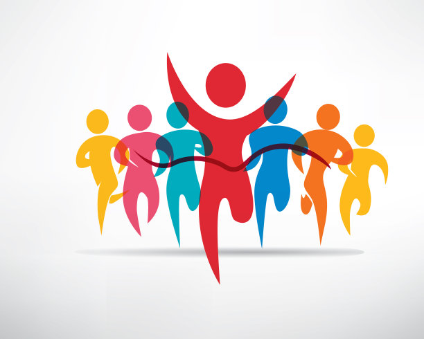 跑步者的标志和比赛的集合图片下载