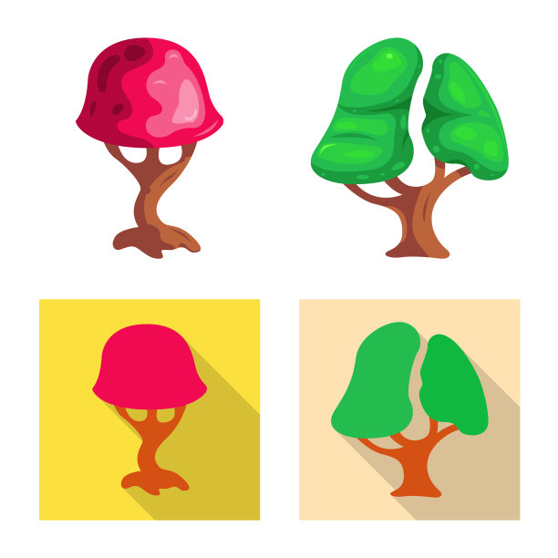 树和自然图标集图片下载