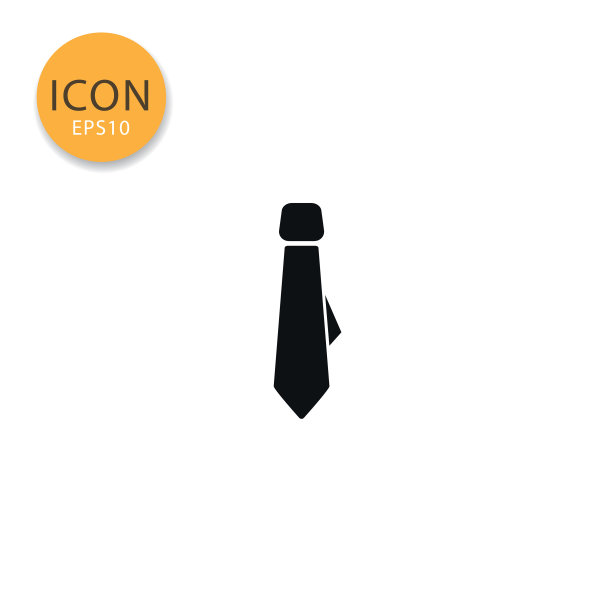 领带图标孤立扁平风格图片下载