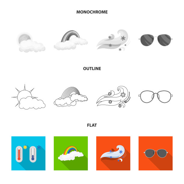 孤立对象的天气和气候标志设置图片下载