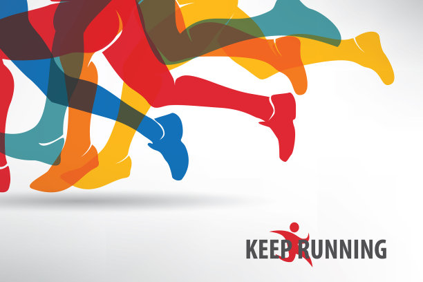 跑步的人一套剪影和运动图片下载