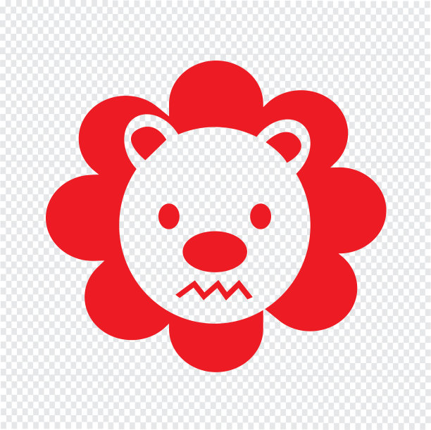 可爱的狮子情感图标标识设计图片下载