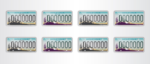 设置亚利桑那州汽车牌照详细对象图片下载