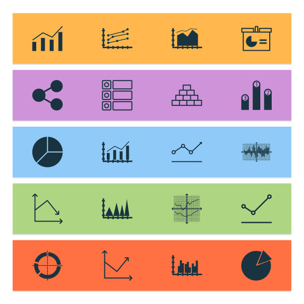 一组图表图表和统计图标图片下载