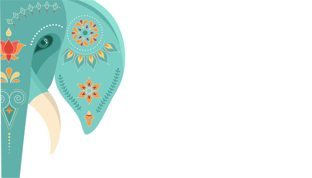 装饰印度大象节日背景图片下载