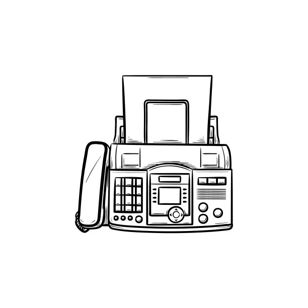 手绘传真机轮廓涂鸦图标图片下载