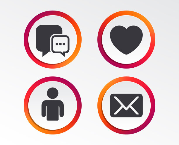 社交媒体图标聊天语音气泡和邮件图片下载