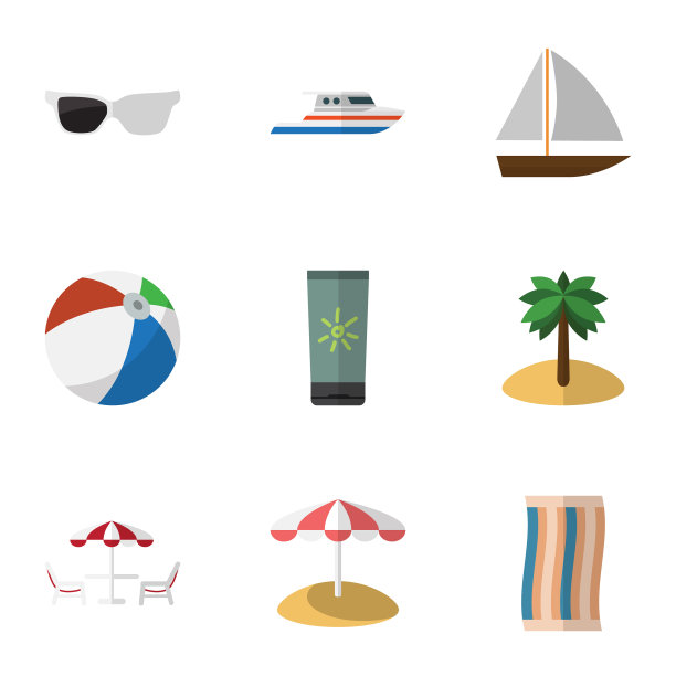 扁平图标夏季游艇眼镜图片下载