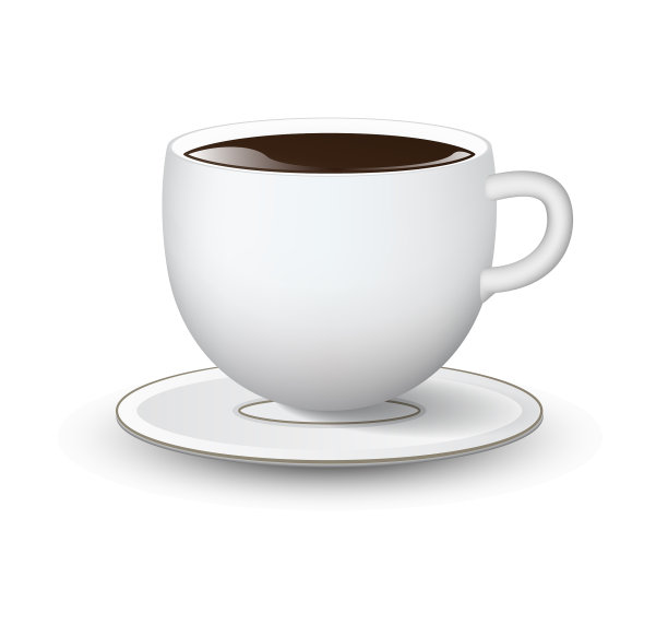 白色背景上的白色杯碟图片下载